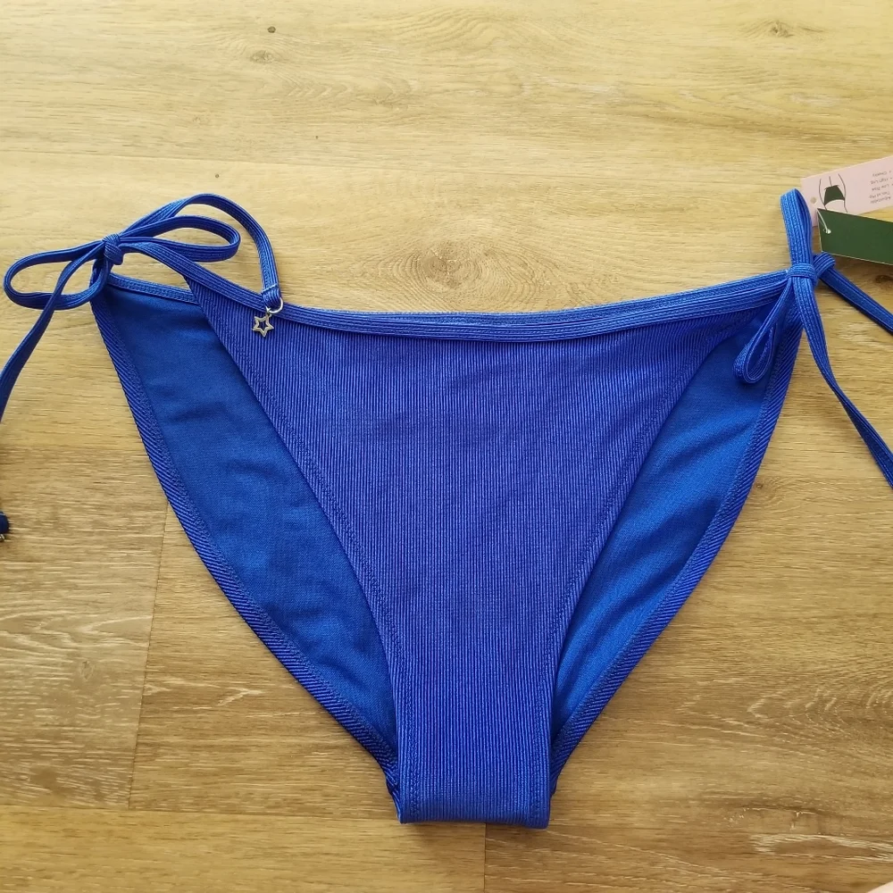 NWT Wild Fable Blue Ribbed Bikini Top Bottom Set Size XL